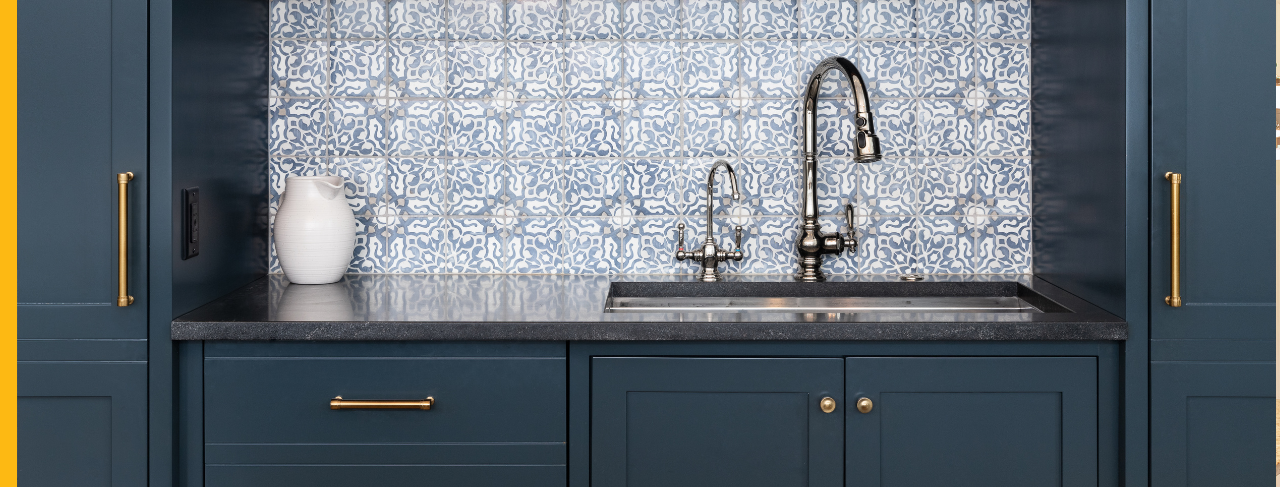 blue kitchen cabinets after painting