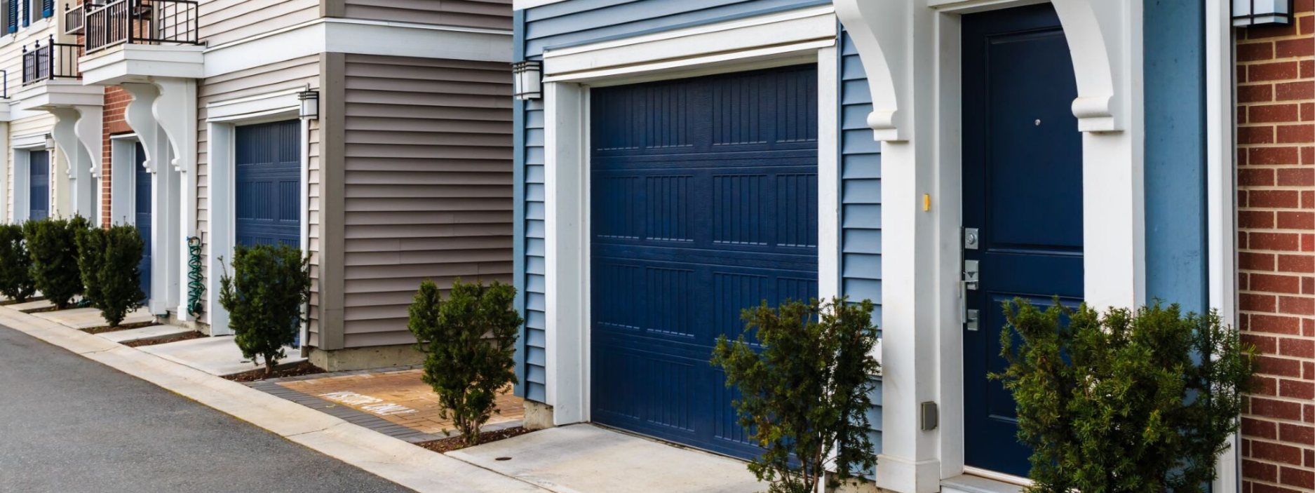 finished blue garage door painting by certaparo painters